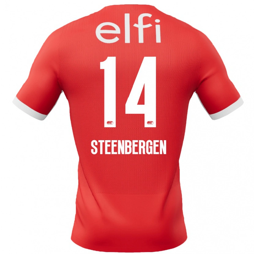 Danxen Kid Thom Steenbergen #14 Red White Home Jersey 2024/25 T-Shirt