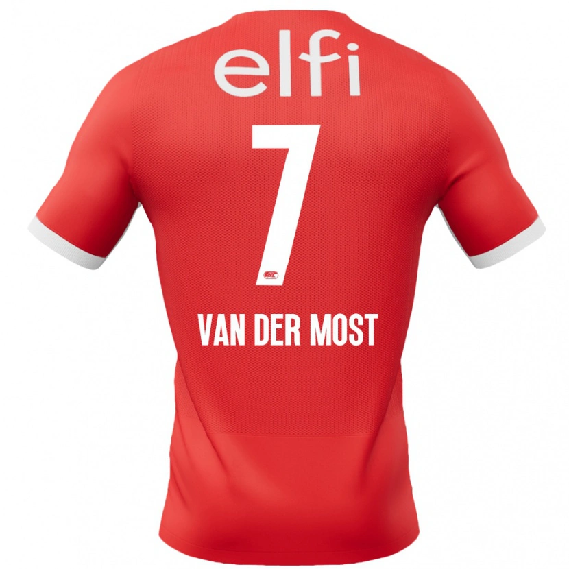 Danxen Kid Veerle Van Der Most #7 Red White Home Jersey 2024/25 T-Shirt