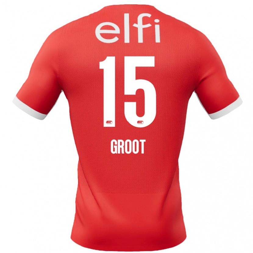 Danxen Kid Pleun Groot #15 Red White Home Jersey 2024/25 T-Shirt