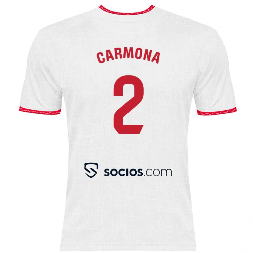 Danxen Kid José Ángel Carmona #2 White Red Home Jersey 2024/25 T-Shirt