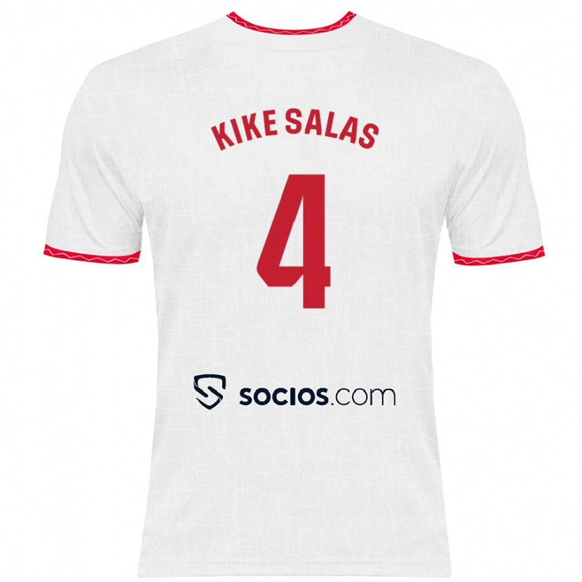 Danxen Kid Kike Salas #4 White Red Home Jersey 2024/25 T-Shirt