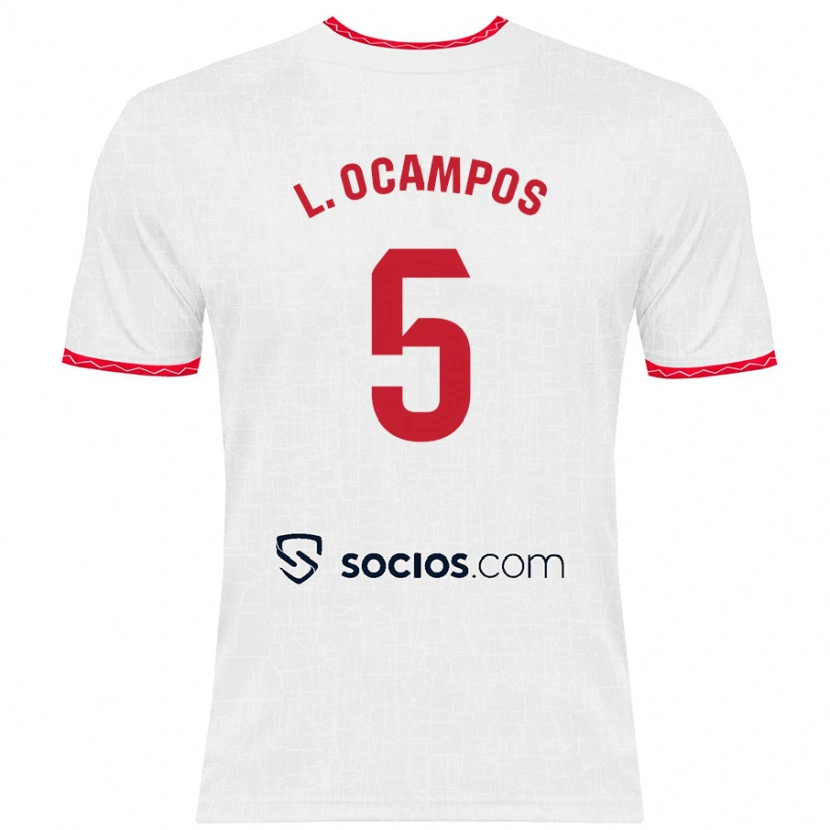 Danxen Kid Lucas Ocampos #5 White Red Home Jersey 2024/25 T-Shirt