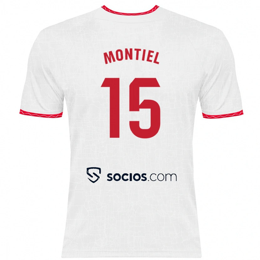 Danxen Kid Gonzalo Montiel #15 White Red Home Jersey 2024/25 T-Shirt