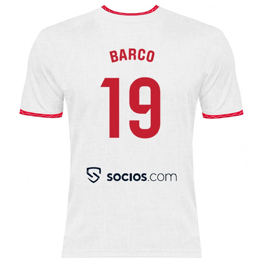 Danxen Kid Valentín Barco #19 White Red Home Jersey 2024/25 T-Shirt