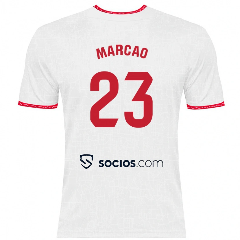 Danxen Kid Marcão #23 White Red Home Jersey 2024/25 T-Shirt