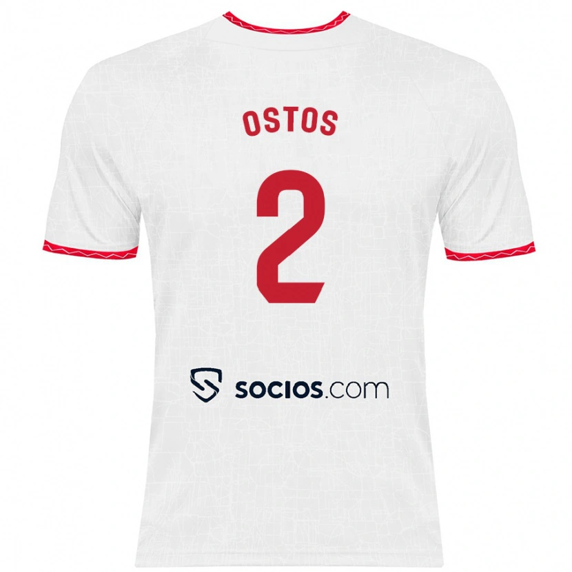 Danxen Kid Fran Ostos #2 White Red Home Jersey 2024/25 T-Shirt