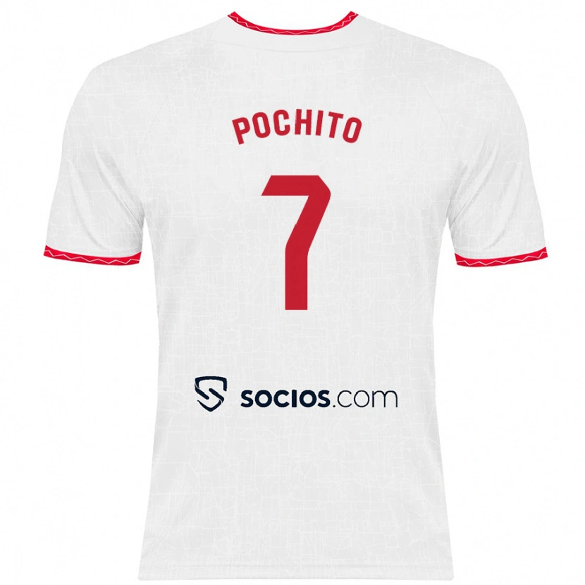 Danxen Kid Pochito #7 White Red Home Jersey 2024/25 T-Shirt