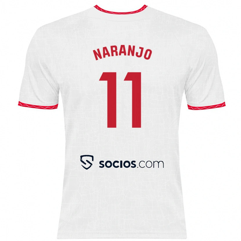 Danxen Kid Mario Naranjo #11 White Red Home Jersey 2024/25 T-Shirt