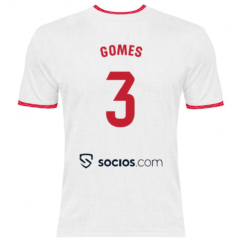 Danxen Kid Diana Gomes #3 White Red Home Jersey 2024/25 T-Shirt