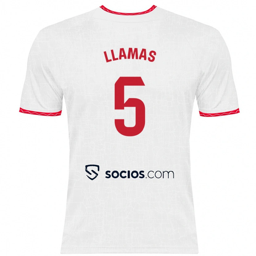 Danxen Kid Eva Llamas #5 White Red Home Jersey 2024/25 T-Shirt