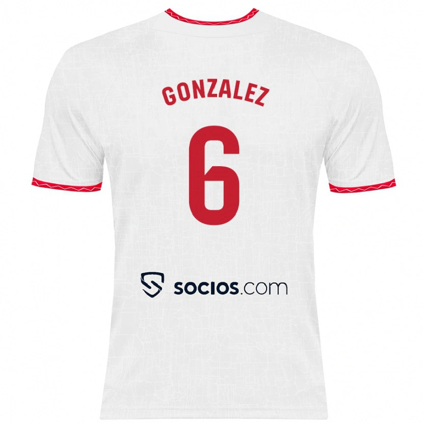 Danxen Kid Pamela González #6 White Red Home Jersey 2024/25 T-Shirt