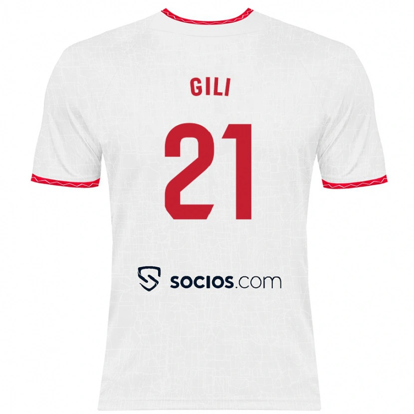 Danxen Kid Gemma Gili #21 White Red Home Jersey 2024/25 T-Shirt