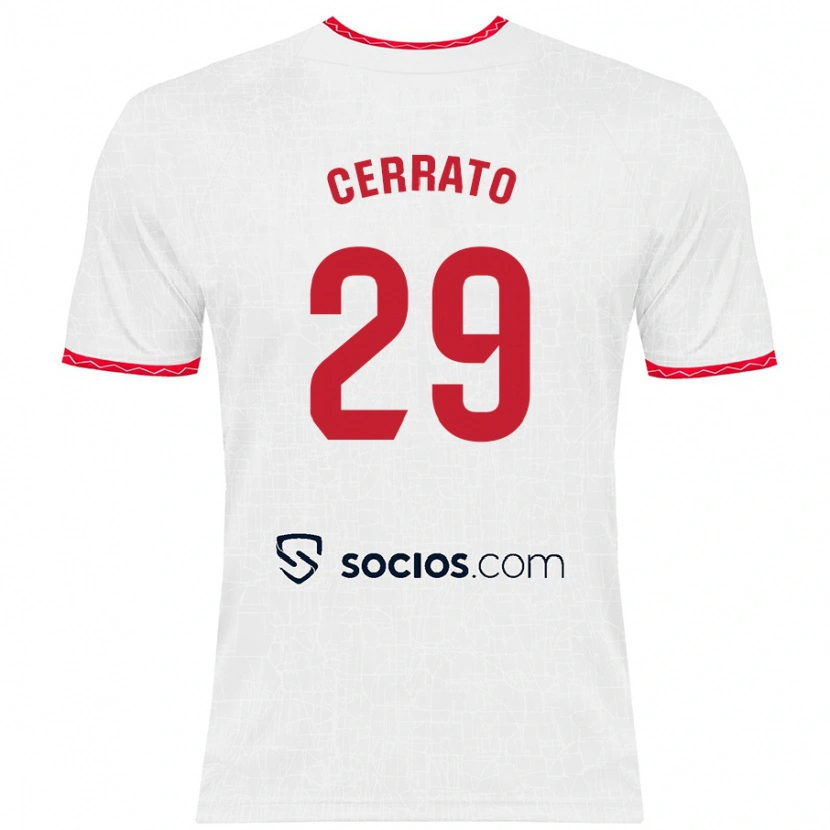 Danxen Kid Alba Cerrato #29 White Red Home Jersey 2024/25 T-Shirt