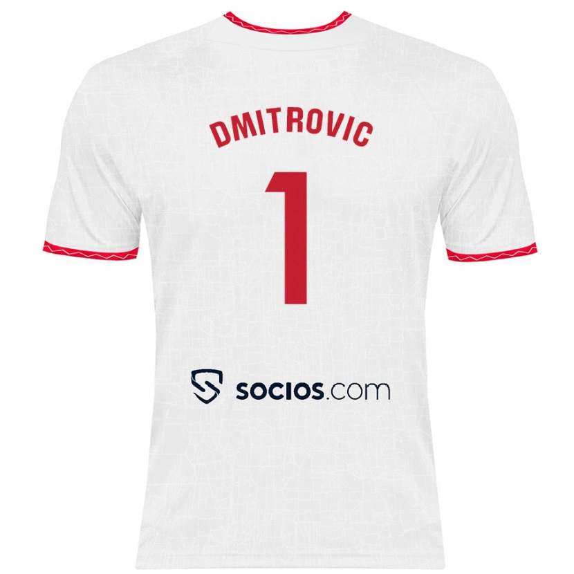 Danxen Kid Marko Dmitrović #1 White Red Home Jersey 2024/25 T-Shirt