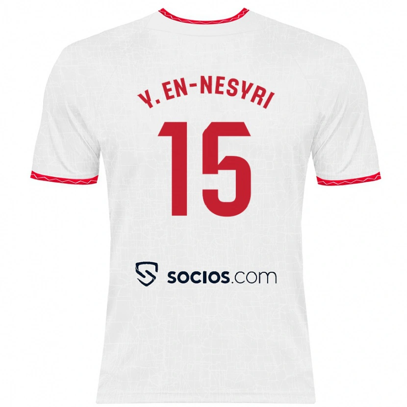 Danxen Kid Youssef En-Nesyri #15 White Red Home Jersey 2024/25 T-Shirt