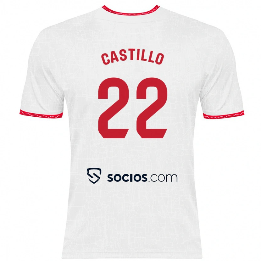 Danxen Kid José Castillo #22 White Red Home Jersey 2024/25 T-Shirt