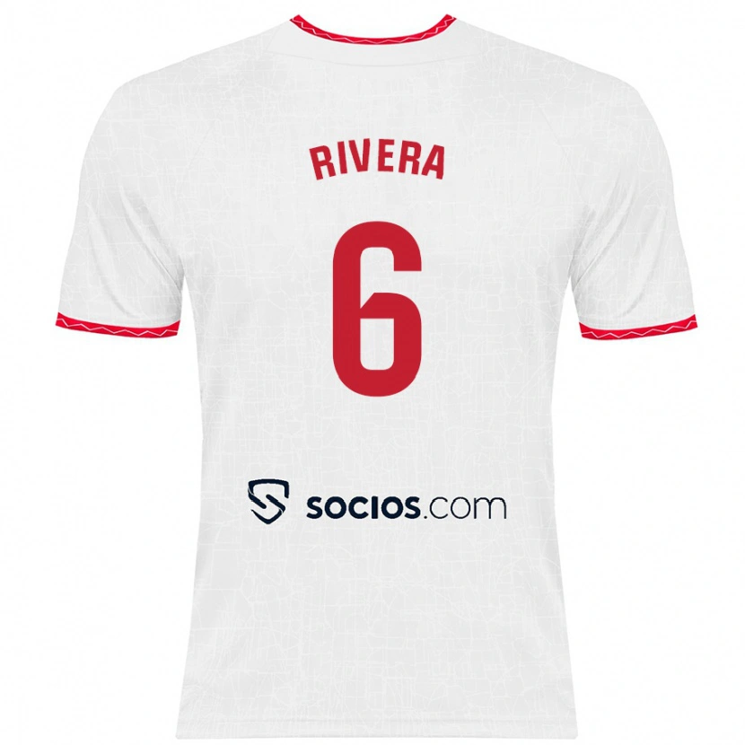 Danxen Kid Pablo Rivera #6 White Red Home Jersey 2024/25 T-Shirt