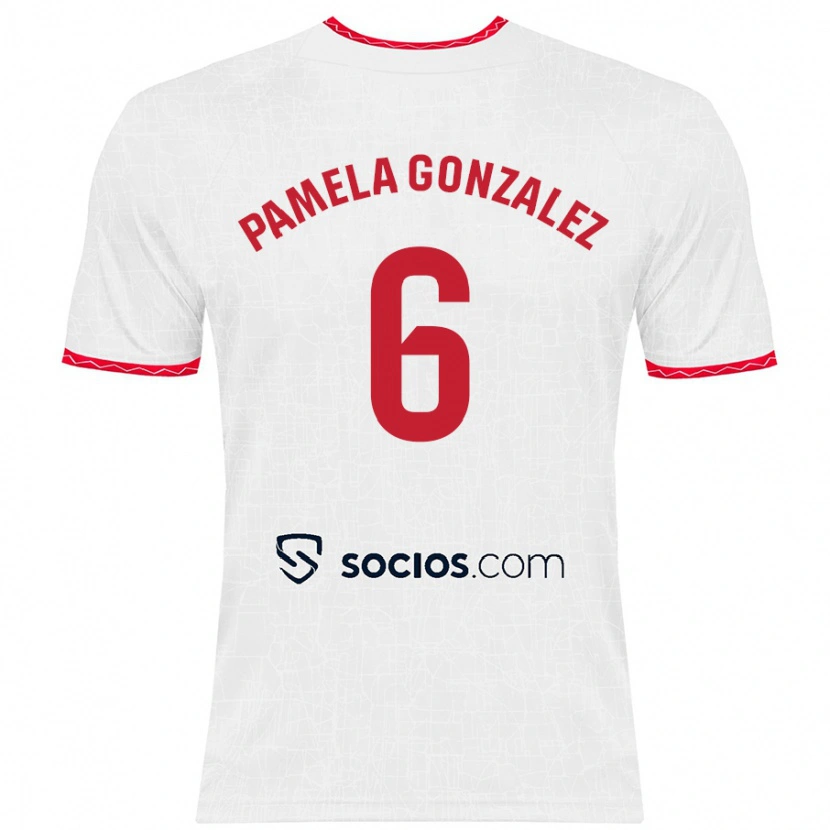 Danxen Kid Cinthia Pamela González Medina #6 White Red Home Jersey 2024/25 T-Shirt