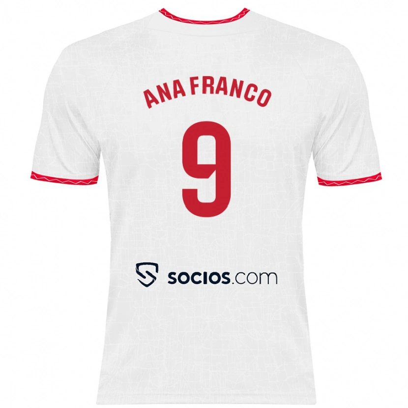 Danxen Kid Ana Franco De La Vega #9 White Red Home Jersey 2024/25 T-Shirt