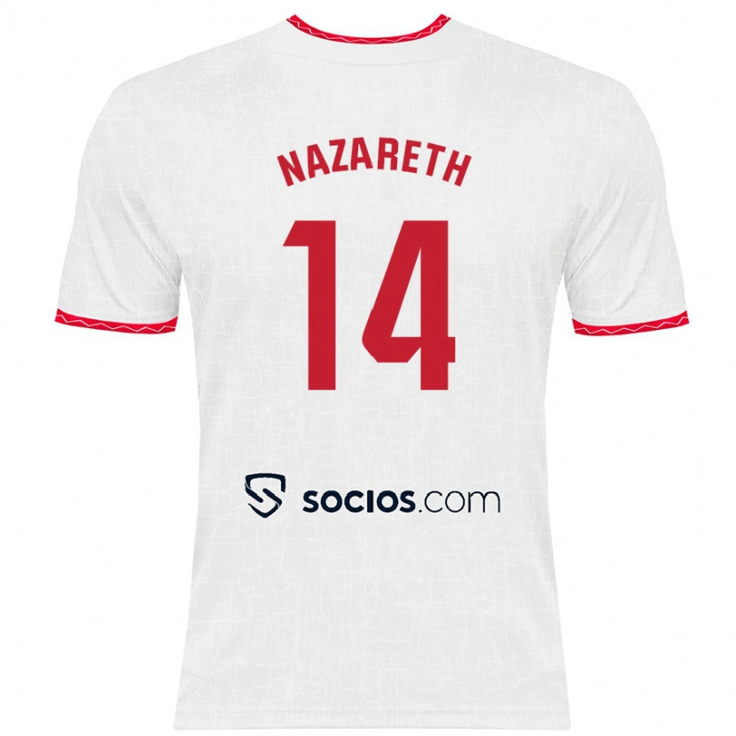 Danxen Kid Nazaret Martín #14 White Red Home Jersey 2024/25 T-Shirt