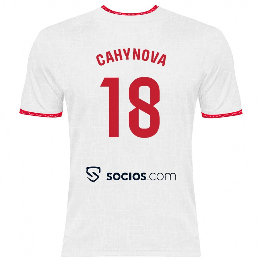 Danxen Kid Klara Cahynova #18 White Red Home Jersey 2024/25 T-Shirt