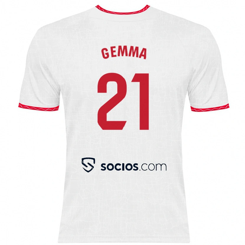 Danxen Kid Gemma Gili Giner #21 White Red Home Jersey 2024/25 T-Shirt