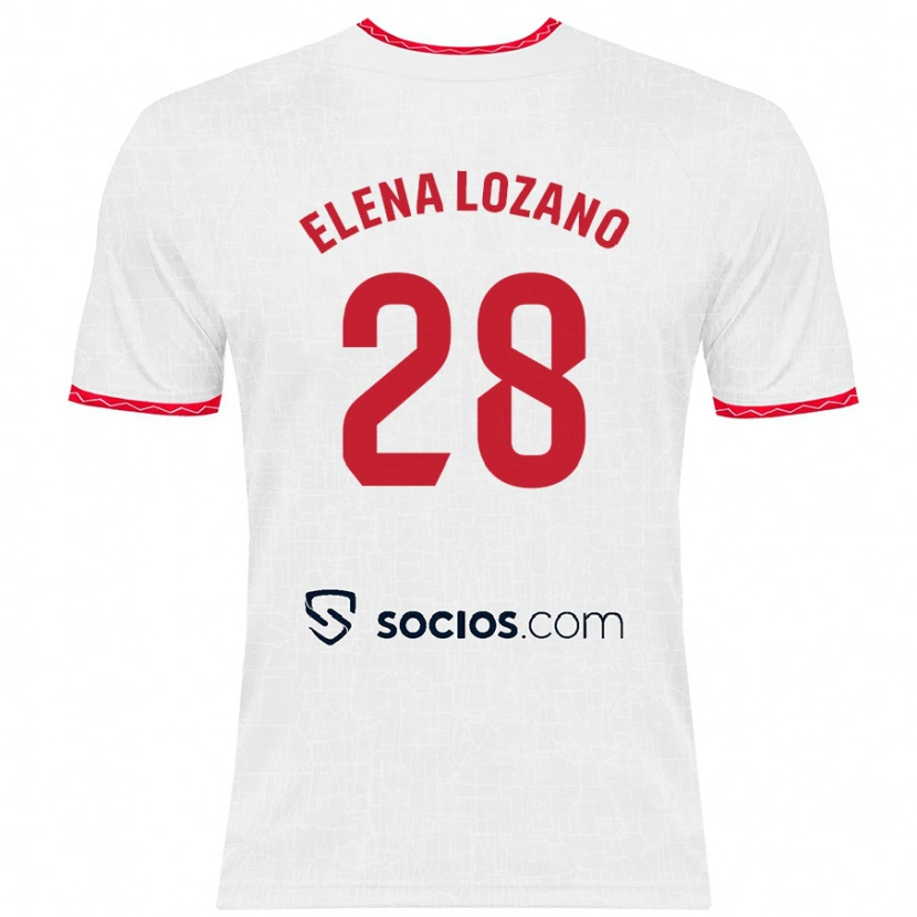 Danxen Kid Elena Lozano Gallego #28 White Red Home Jersey 2024/25 T-Shirt