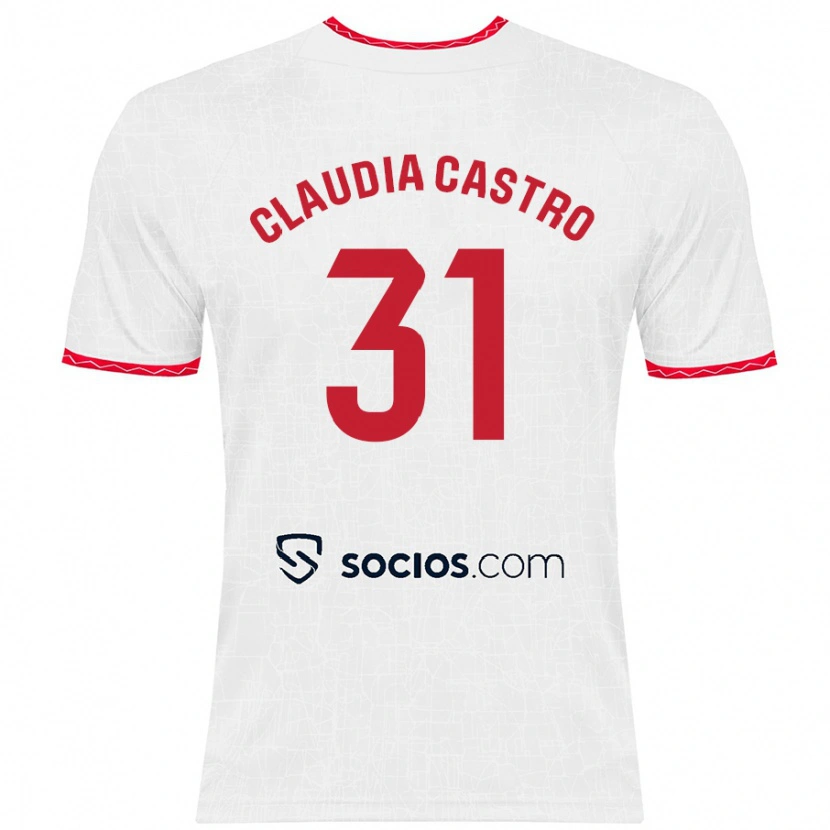 Danxen Kid Claudia Castro Romero #31 White Red Home Jersey 2024/25 T-Shirt