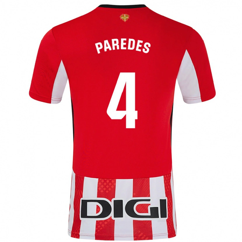 Danxen Kid Aitor Paredes #4 Red White Home Jersey 2024/25 T-Shirt