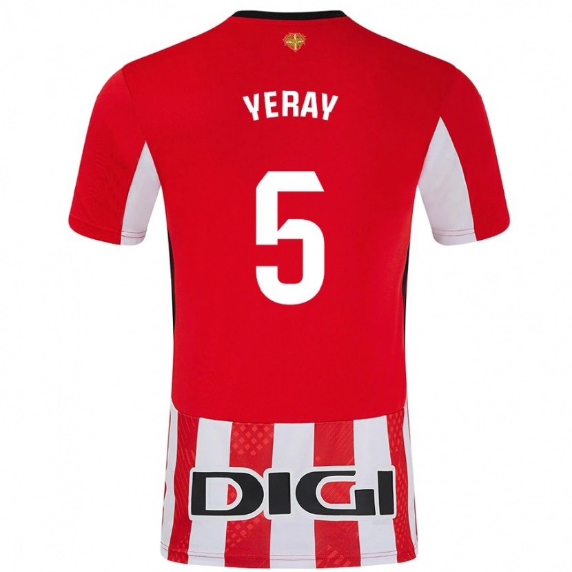 Danxen Kid Yeray Álvarez #5 Red White Home Jersey 2024/25 T-Shirt