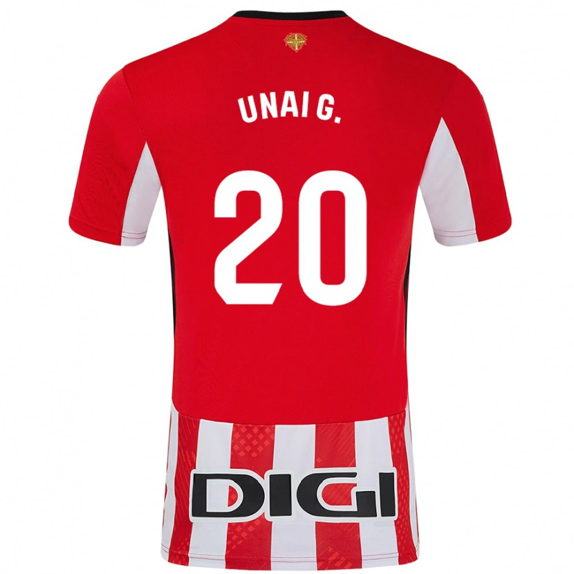 Danxen Kid Unai Gómez #20 Red White Home Jersey 2024/25 T-Shirt