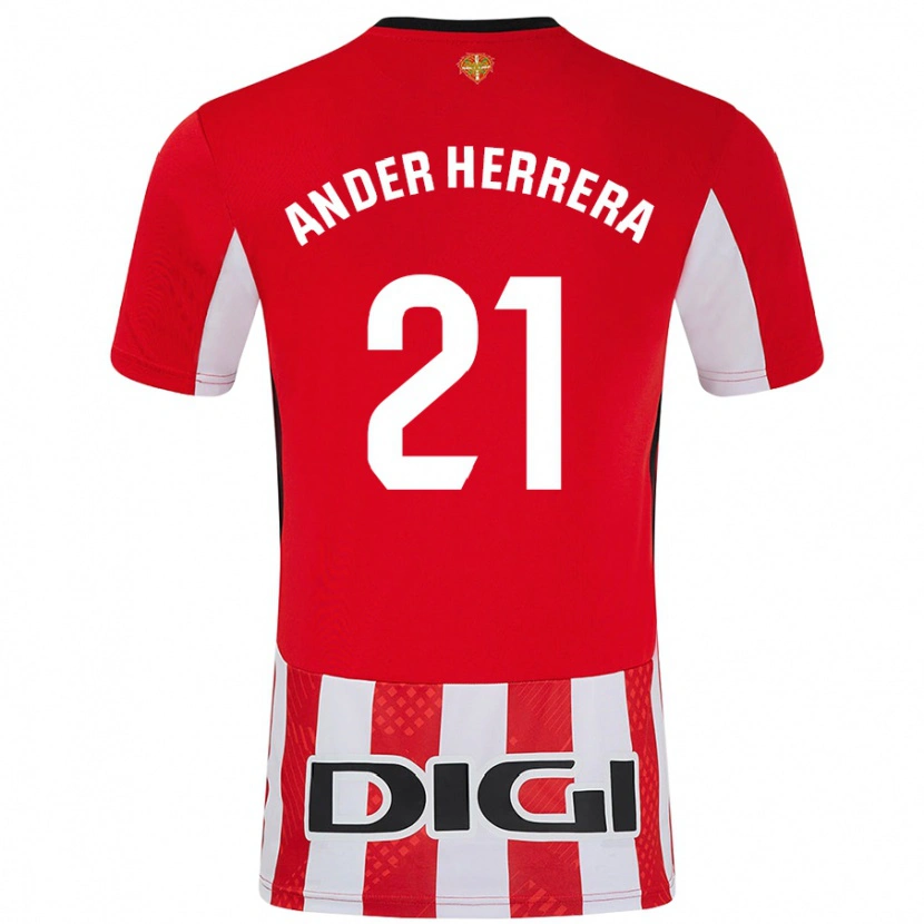 Danxen Kid Ander Herrera #21 Red White Home Jersey 2024/25 T-Shirt