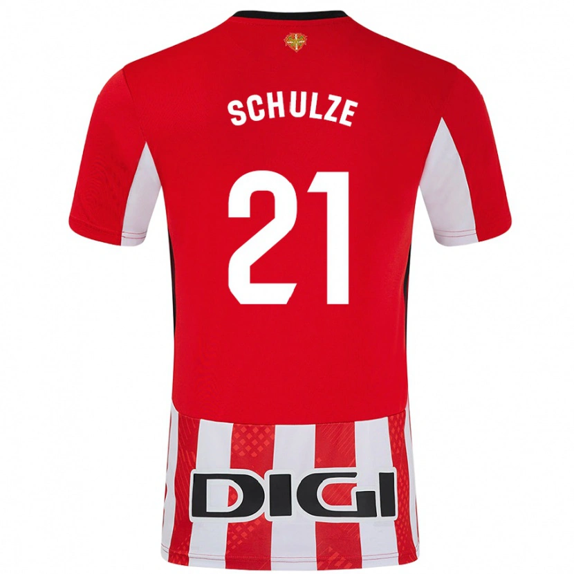 Danxen Kid Bibiane Schulze #21 Red White Home Jersey 2024/25 T-Shirt