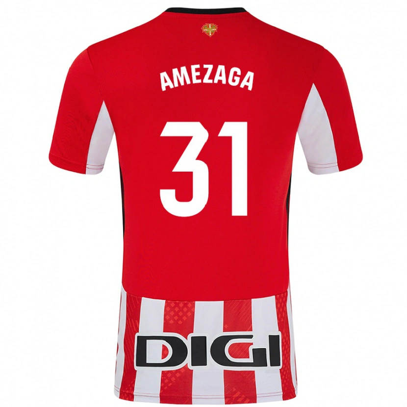 Danxen Kid Jone Amezaga #31 Red White Home Jersey 2024/25 T-Shirt