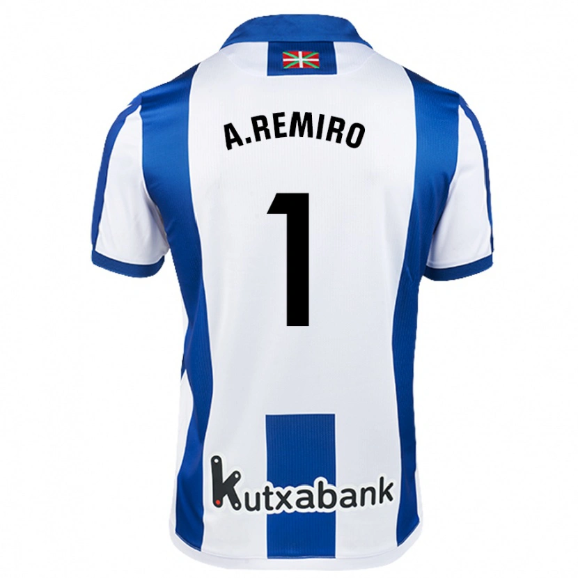 Danxen Kid Álex Remiro #1 White Blue Home Jersey 2024/25 T-Shirt