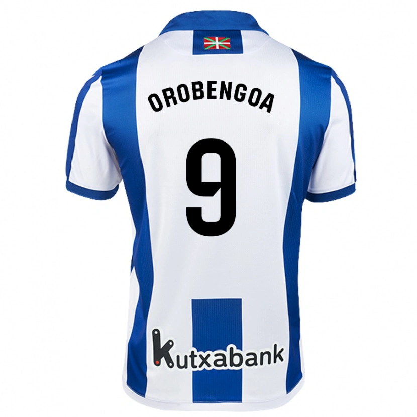 Danxen Kid Ekain Orobengoa #9 White Blue Home Jersey 2024/25 T-Shirt