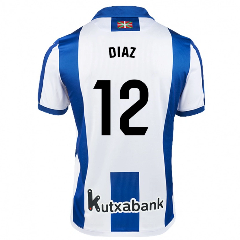 Danxen Kid Ekain Díaz #12 White Blue Home Jersey 2024/25 T-Shirt