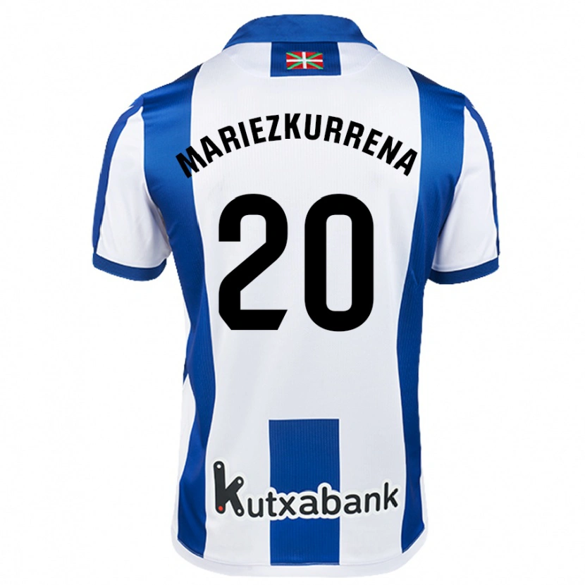 Danxen Kid Arkaitz Mariezkurrena #20 White Blue Home Jersey 2024/25 T-Shirt