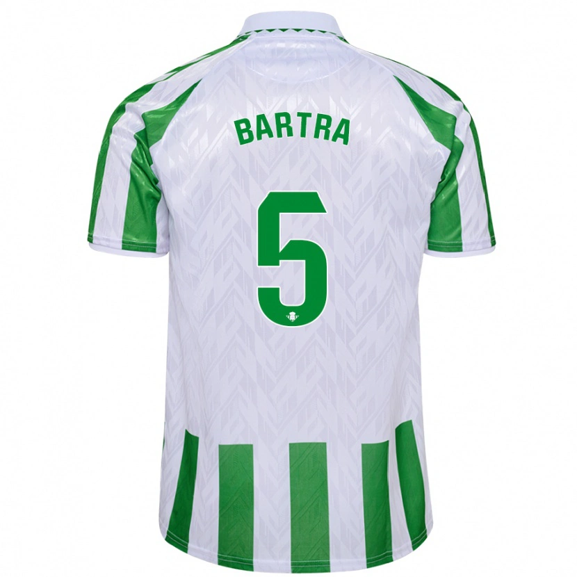 Danxen Kid Marc Bartra #5 Green White Stripes Home Jersey 2024/25 T-Shirt