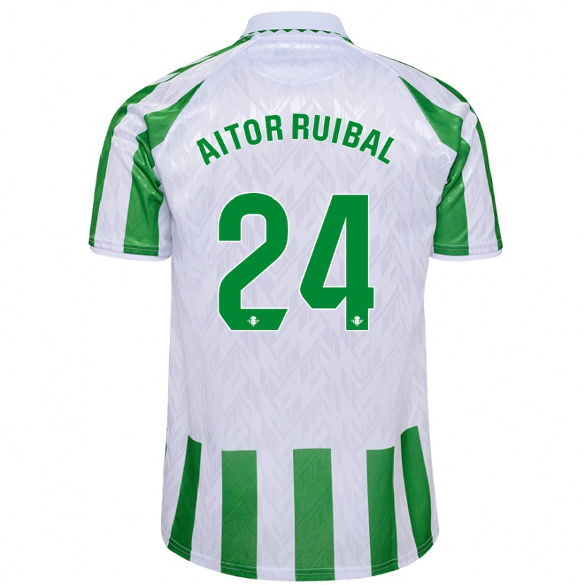 Danxen Kid Aitor Ruibal #24 Green White Stripes Home Jersey 2024/25 T-Shirt