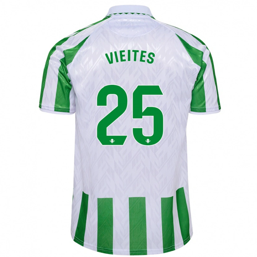 Danxen Kid Fran Vieites #25 Green White Stripes Home Jersey 2024/25 T-Shirt