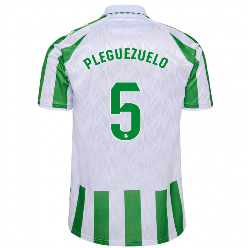 Danxen Kid Xavi Pleguezuelo #5 Green White Stripes Home Jersey 2024/25 T-Shirt