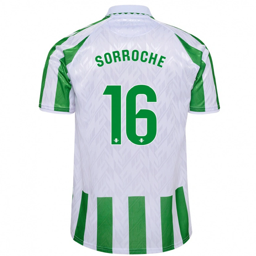 Danxen Kid Ginés Sorroche #16 Green White Stripes Home Jersey 2024/25 T-Shirt