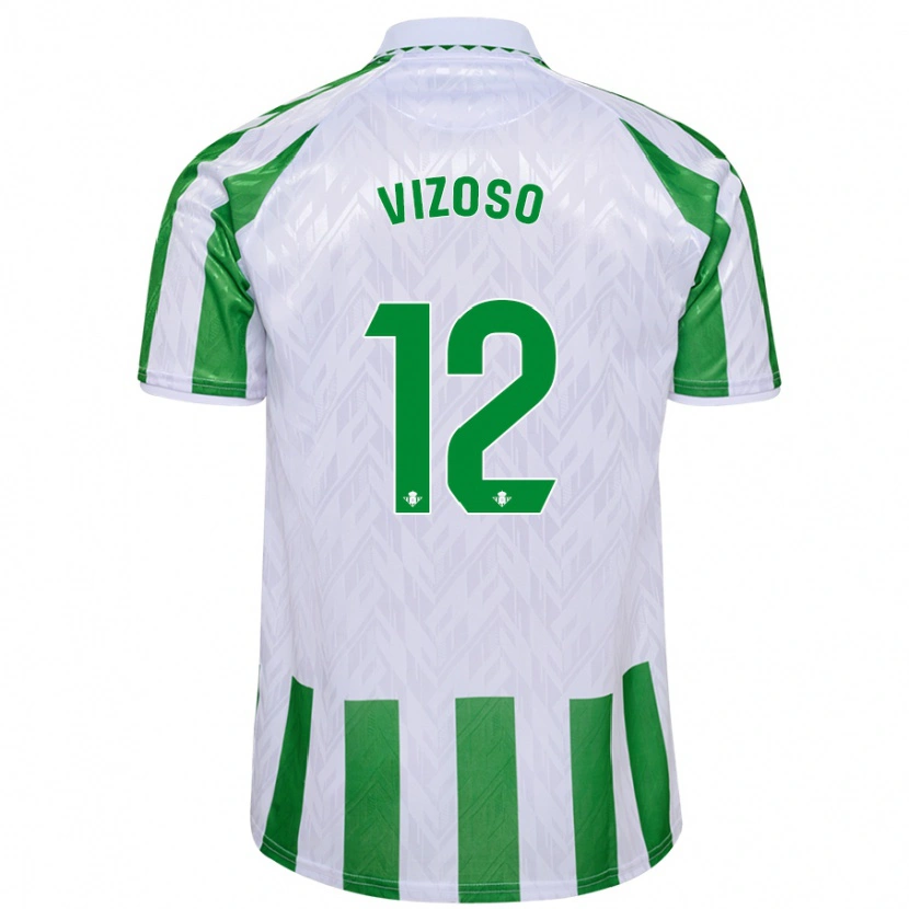 Danxen Kid Paula Vizoso Prieto #12 Green White Stripes Home Jersey 2024/25 T-Shirt