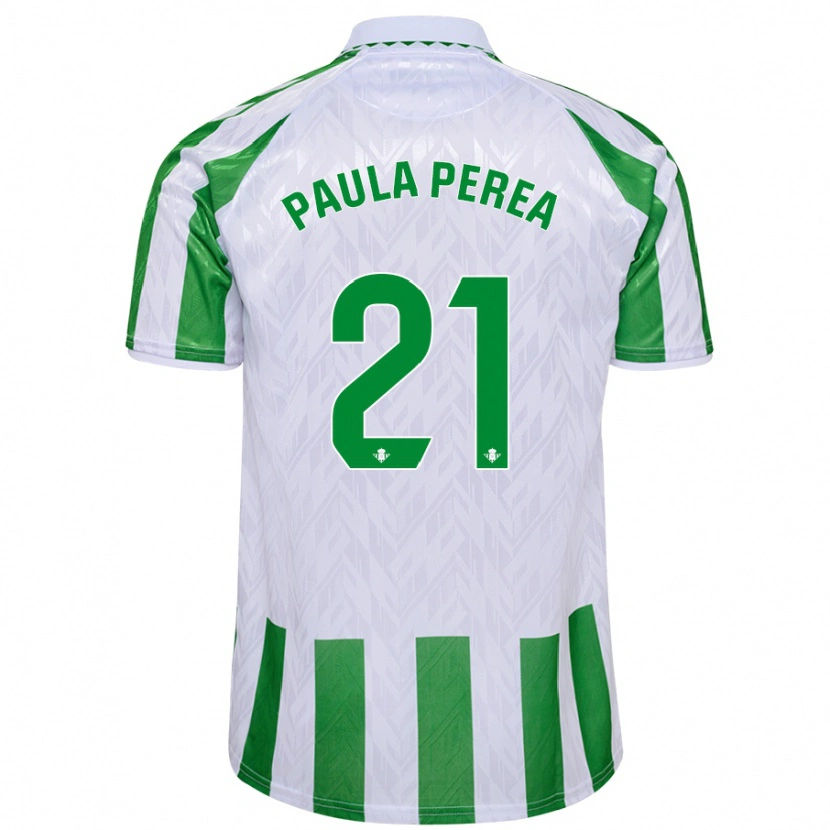 Danxen Kid Paula Perea Ramírez #21 Green White Stripes Home Jersey 2024/25 T-Shirt