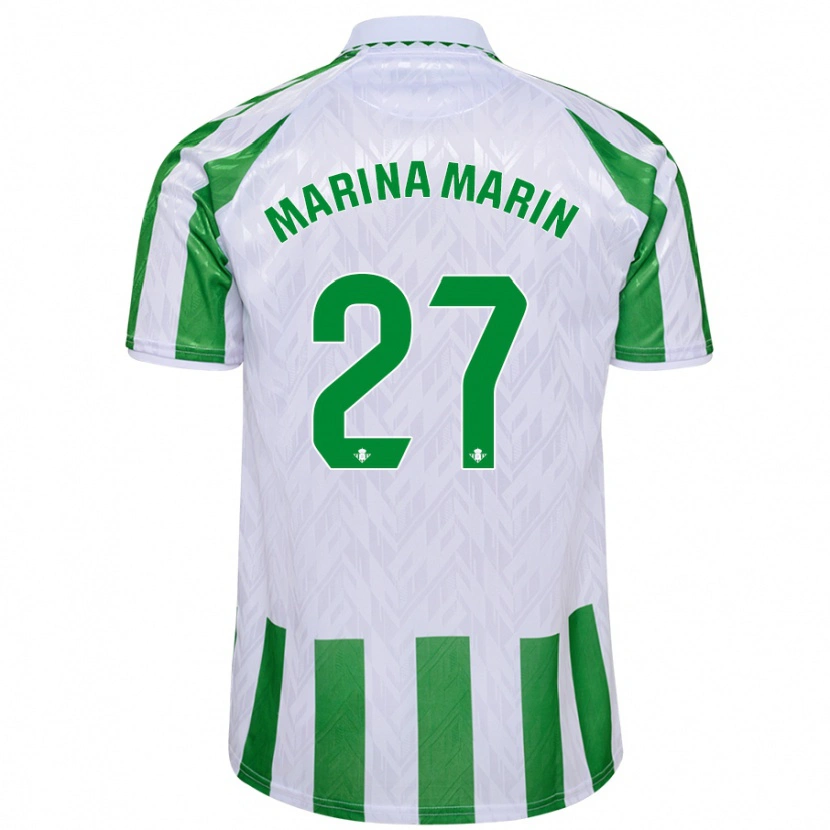 Danxen Kid Marina Marín #27 Green White Stripes Home Jersey 2024/25 T-Shirt