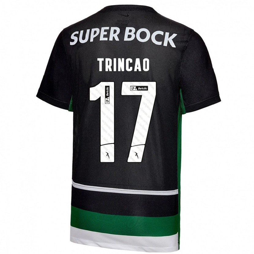 Danxen Kid Trincão #17 Black White Green Home Jersey 2024/25 T-Shirt