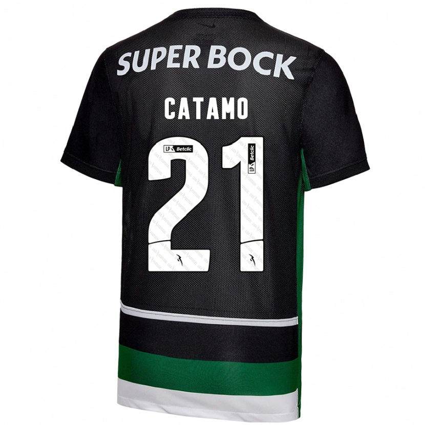 Danxen Kid Geny Catamo #21 Black White Green Home Jersey 2024/25 T-Shirt