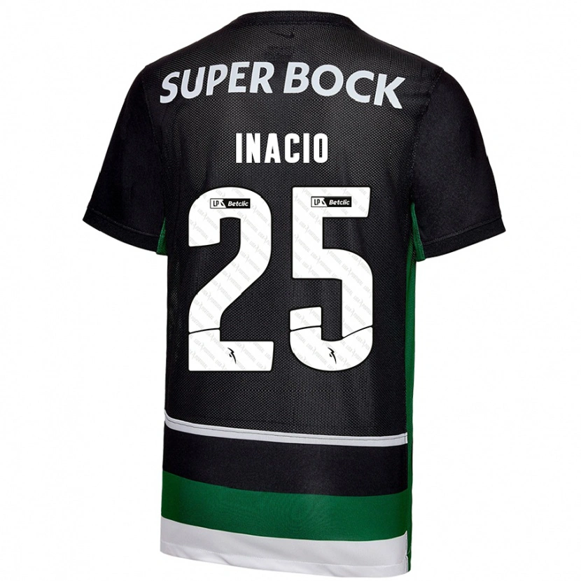 Danxen Kid Gonçalo Inácio #25 Black White Green Home Jersey 2024/25 T-Shirt