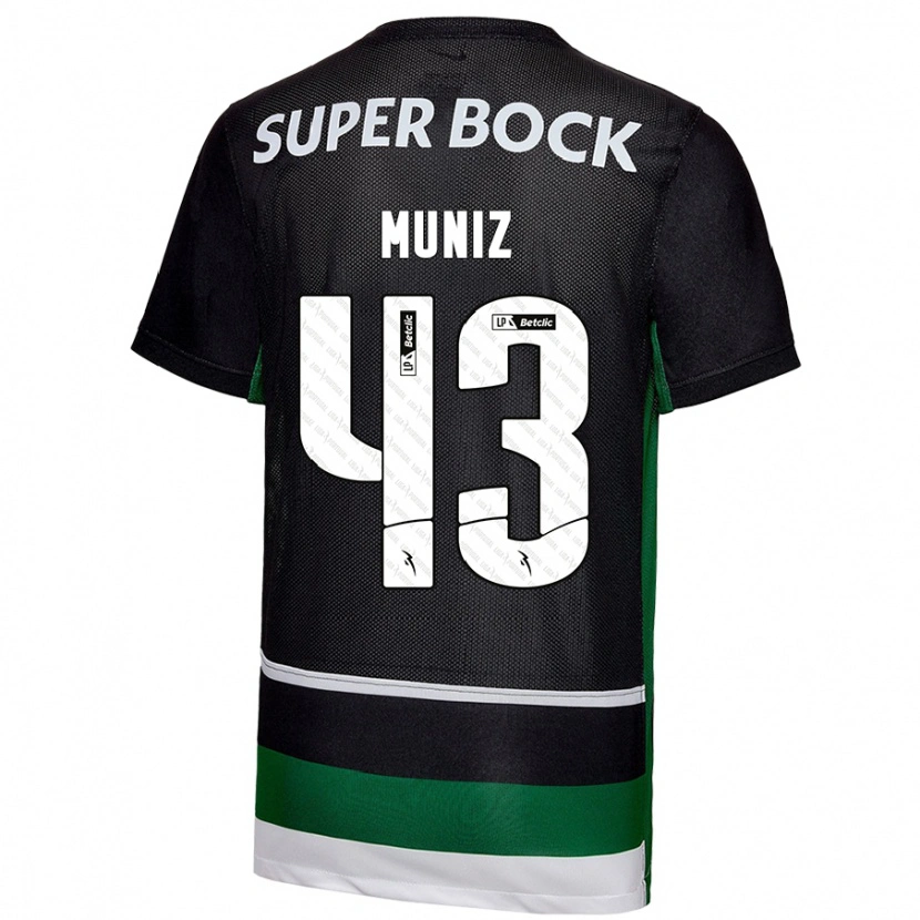 Danxen Kid João Muniz #43 Black White Green Home Jersey 2024/25 T-Shirt